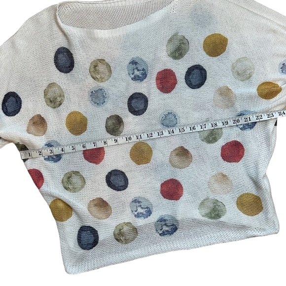 Moda Italia Polka Dot Knit Batwing Blouse Made in Italy Large L - Picture 5 of 7